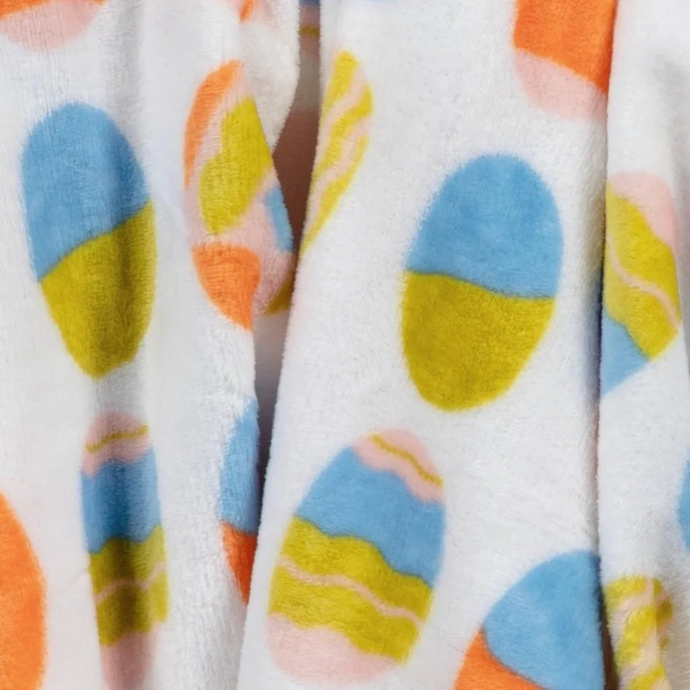Easter Eggs Printed Plush Throw Blanket Multicolor Spring - Room Essentials